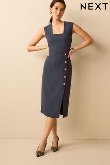Темно-синий - Приталенное платье-карандаш миди (U95078) | €23
