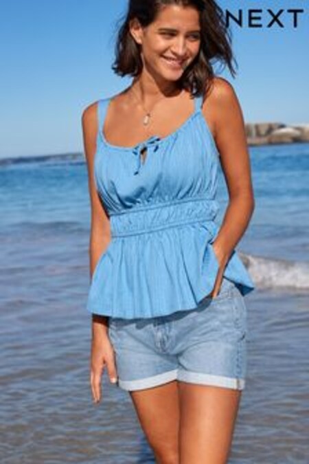 Mid Blue Comfort Stretch Denim Mom Shorts (U95332) | €26