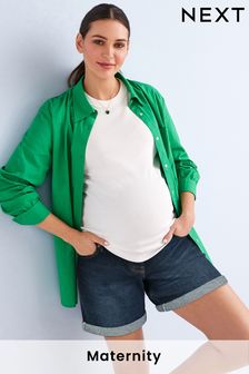 Dark Blue Maternity Mom Style Shorts (U95337) | OMR13