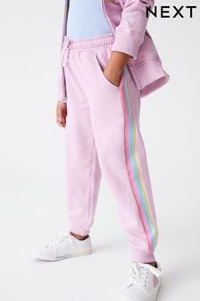  (U95401) | €16 - €24 Lilac Purple Rainbow Stripe - Pantaloni morbidi in jersey (3-16 anni)
