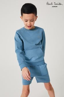 Paul Smith Junior Jungen Sweatshirt aus Nylon mit Kontrastdetails, Blau (U95449) | 58 €