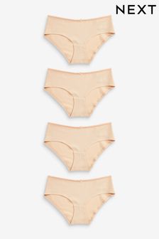 Nude Short Cotton Rich Knickers 4 Pack (U95458) | SGD 16
