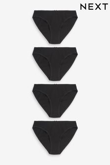 Schwarz - Slips mit hohem Baumwollanteil, 4er-Pack (U95460) | 11 €