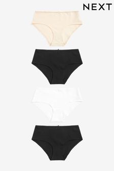 Black/White/Nude Short Cotton Rich Knickers 4 Pack (U95542) | 13 €