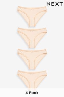 Nude Bikini Cotton Rich Knickers 4 Pack (U95543) | 13 €