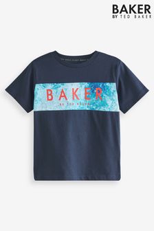 Baker By Ted Baker Trapped T-Shirt mit Grafik, Marineblau (U95597) | 14 € - 17 €