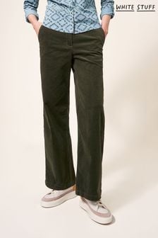Zielony - Spodnie sztruksowe White Stuff Belle z szerokimi nogawkami (U95747) | 205 zł
