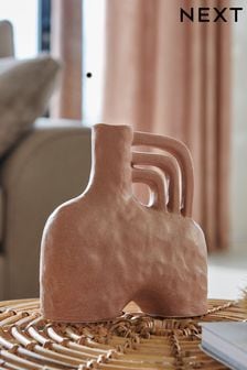 Natural Skandi Ceramic Textured Flower Vase (U95854) | ₪ 53