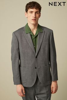 Grey Oversized Fit Donegal Suit Jacket (U95892) | 204 zł