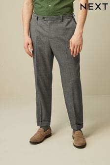 Grey Relaxed Fit Donegal Suit: Trousers (U95893) | €26