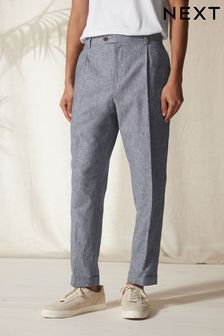Moška obleka sproščenega kroja iz lanene mešanice: hlače (U95910) | €22