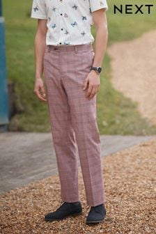 Pink Tailored Fit Check Suit: Trousers (U95937) | €18.50