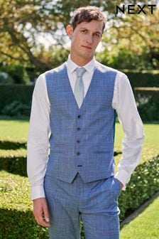 Blue Check Suit: Waistcoat (U95941) | €51