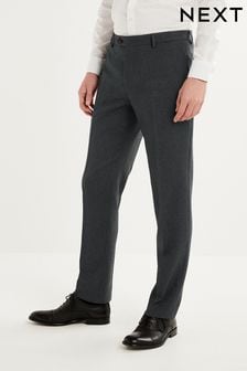 Charcoal Grey Slim fit Puppytooth Fabric Suit: Trousers (U95944) | SGD 80