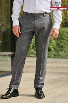 Grey Signature British Fabric Textured Suit: Trousers (U95978) | €59