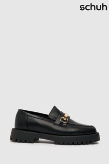 Schuh Wide Fit Lawrence Black Loafers (U96299) | 223 SAR