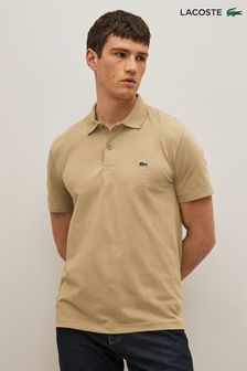 Бежевый - Классическая рубашка поло из хлопка и полиэстера Lacoste (U96516) | €49