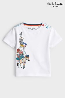 Paul Smith白色男嬰款斑馬圖案T恤 (U96963) | HK$411