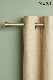 Antique Brass Klick Fit Trumpet Finial Extendable 28mm Curtain Pole Kit (U97018) | €53 - €72