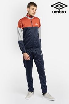 Umbro Trainingsanzug aus Polyesterstrick mit Rauten- und Farbblockdesign, Blau (U97049) | 74 €