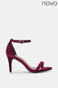 Novo Wine Red Regular Fit Berril Two Part Stiletto Mid Heel Sandals (U97508) | 24 €
