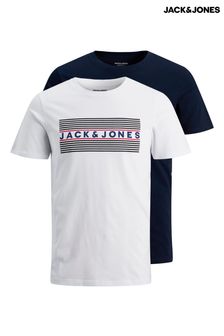 JACK & JONES White Short Sleeve T-Shirt 2 Pack (U97893) | 115 SAR