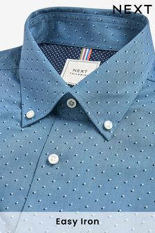 Blue Print Regular Fit Short Sleeve Easy Iron Button Down Oxford Shirt (U97921) | R313