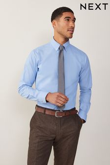 Blue Geometric Slim Fit Single Cuff Shirt And Tie Pack (U98010) | 79 zł