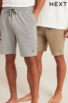 Siva/peščena - Komplet 2 lahkih kratkih hlač (U98234) | €25
