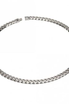 Unique & Co Gents Silver Toned Curb Chain Necklace (U98266) | €62