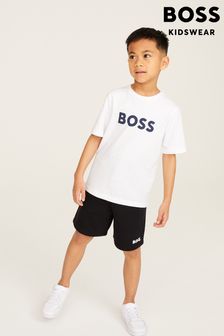 Alb - Tricou Boss cu logo și mânecă scurtă (U99039) | 245 LEI - 275 LEI