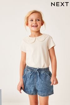 單寧深藍色 - 鬆緊帶短褲 (3-16歲) (U99043) | NT$400 - NT$530