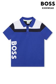Blau - Boss Colourblock Logo Polo Shirt (U99077) | 110 € - 122 €