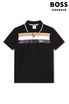 Schwarz - Boss Stripe Short Sleeved Logo Polo Shirt (U99080) | 95 € - 110 €