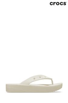 Crocs White/Cream Classic Platform Flip Flops (U99238) | $60