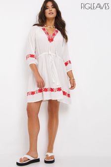 Biała sukienka plażowa Figleaves Frida (U99252) | 120 zł