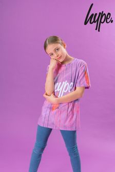 Hype. Girls Pink Spray Drip Script T-shirt (U99266) | BGN70
