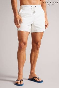 Ted Baker Colne White Plain Textured Swim Shorts (U99281) | 81 €