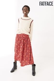 FatFace Red Sienna Floral Craft Midi Skirt (U99386) | €60
