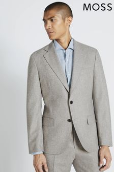 Moss x Barberis Taupe Flannel Suit: Jacket (U99416) | €370