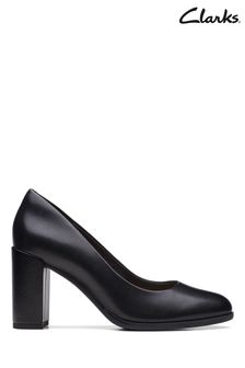 Clarks Black Leather Court Shoes (U99615) | €106
