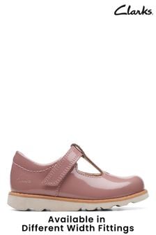 Clarks Pink Multi Fit Patent Crown Shoes (U99678) | €48