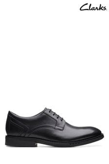 Clarks Black Leather Un Hugh Lace  Shoes (U99687) | €140