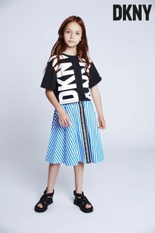 DKNY Blue Stripe Midi Logo Formal Skirt (U99858) | $94 - $115