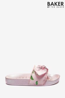 Персиково-розовый - Розовые атласные шлепанцы с бантом Baker By Ted Baker (U99888) | 18 400 тг