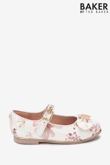 Baker by Ted Baker White Patent Bow Mary Jane Shoes (U99891) | €34