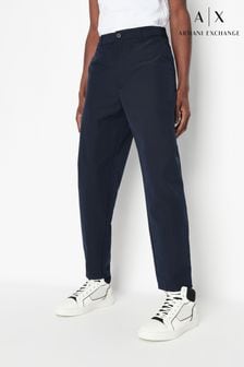 Armani Exchange Tapered Fit Navy Blue Seersucker Trousers (U99910) | €66