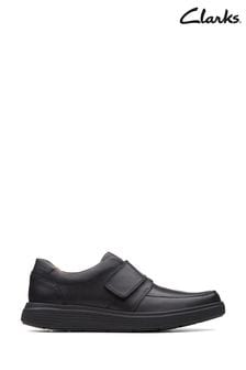 Clarks Black Leather Un Abode Strap Shoes (U99913) | €143