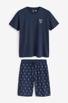 Polo Ralph Lauren Navy Blue Short Sleeve Logo Pyjama Set (UBV275) | €72