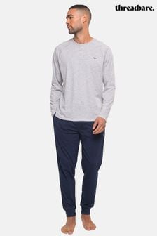 Threadbare Grey Cotton Blend Long Sleeve Jersey Pyjama Set (UHF891) | CA$65